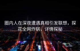 圈内人在深夜遭遇真相引发联想，探花全网炸锅，详情探秘