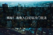 揭秘！海角入口论坛冷门玩法