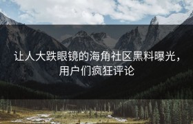 让人大跌眼镜的海角社区黑料曝光，用户们疯狂评论