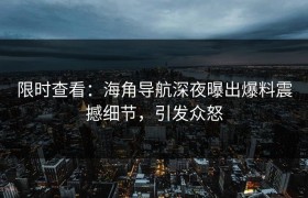 限时查看：海角导航深夜曝出爆料震撼细节，引发众怒