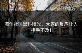 海角社区黑料曝光，大家的反应让人措手不及！