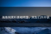 海角网黑料真相揭露，网友们炸开锅