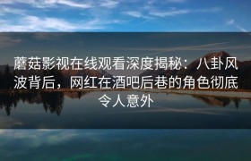 蘑菇影视在线观看深度揭秘：八卦风波背后，网红在酒吧后巷的角色彻底令人意外