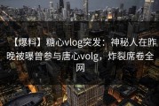 【爆料】糖心vlog突发：神秘人在昨晚被曝曾参与唐心volg，炸裂席卷全网