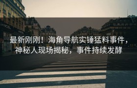 最新刚刚！海角导航实锤猛料事件，神秘人现场揭秘，事件持续发酵