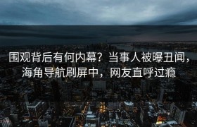 围观背后有何内幕？当事人被曝丑闻，海角导航刷屏中，网友直呼过瘾
