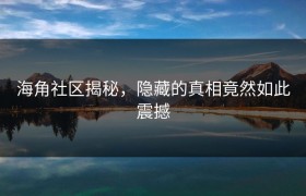 海角社区揭秘，隐藏的真相竟然如此震撼