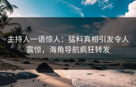 主持人一语惊人：猛料真相引发令人震惊，海角导航疯狂转发