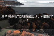 海角网必看TOP5隐藏版块，别错过了！