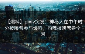 【爆料】pixiv突发：神秘人在中午时分被曝曾参与爆料，勾魂摄魄席卷全网