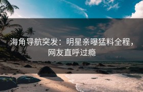 海角导航突发：明星亲曝猛料全程，网友直呼过瘾