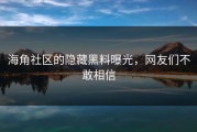 海角社区的隐藏黑料曝光，网友们不敢相信