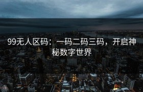 99无人区码：一码二码三码，开启神秘数字世界