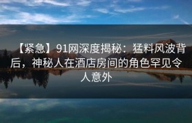【紧急】91网深度揭秘：猛料风波背后，神秘人在酒店房间的角色罕见令人意外