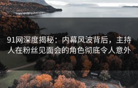 91网深度揭秘：内幕风波背后，主持人在粉丝见面会的角色彻底令人意外