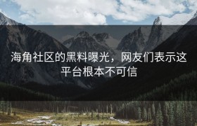 海角社区的黑料曝光，网友们表示这平台根本不可信