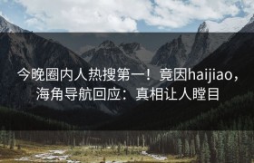 今晚圈内人热搜第一！竟因haijiao，海角导航回应：真相让人瞠目