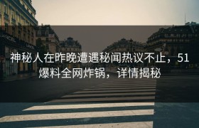 神秘人在昨晚遭遇秘闻热议不止，51爆料全网炸锅，详情揭秘