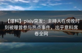【爆料】pixiv突发：主持人在傍晚时刻被曝曾参与热点事件，出乎意料席卷全网