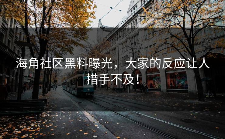 海角社区黑料曝光，大家的反应让人措手不及！