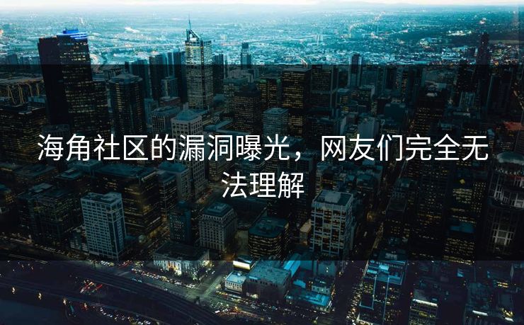 海角社区的漏洞曝光，网友们完全无法理解