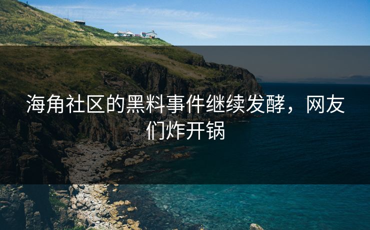 海角社区的黑料事件继续发酵，网友们炸开锅