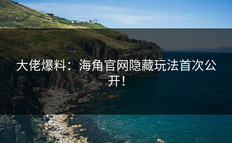 大佬爆料：海角官网隐藏玩法首次公开！