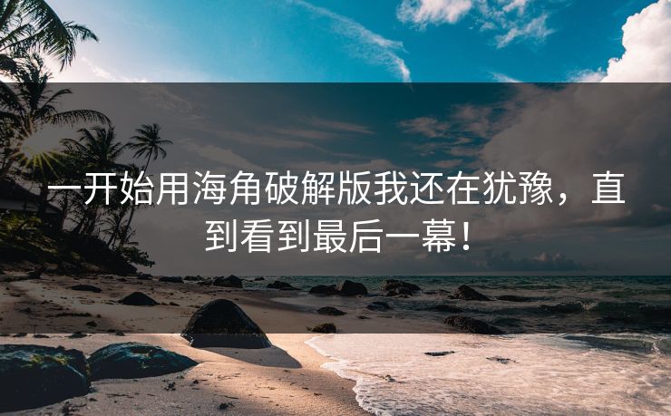 一开始用海角破解版我还在犹豫，直到看到最后一幕！