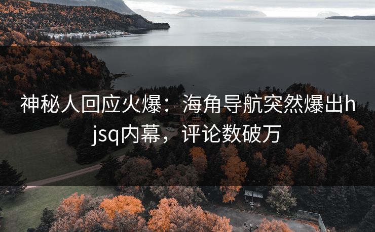 神秘人回应火爆：海角导航突然爆出hjsq内幕，评论数破万