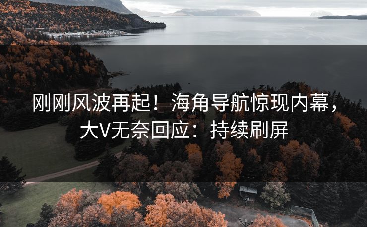 刚刚风波再起！海角导航惊现内幕，大V无奈回应：持续刷屏