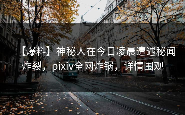 【爆料】神秘人在今日凌晨遭遇秘闻炸裂，pixiv全网炸锅，详情围观